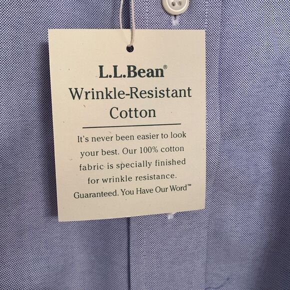 L.L. Bean Blue Casual Button Down Pocket Cotton Men’s Dress Shirt Size 17,5/35 - Picture 8 of 10